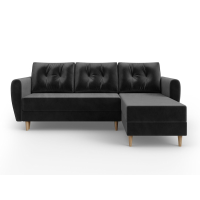 Schwarzes Ecksofa PIVEK