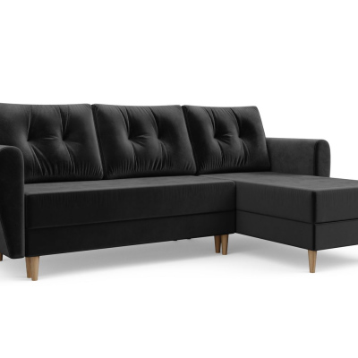 Schwarzes Ecksofa PIVEK