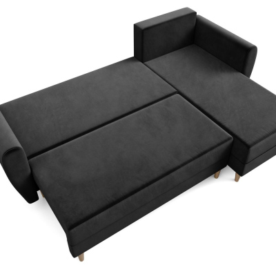 Schwarzes Ecksofa PIVEK