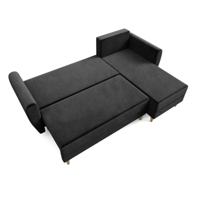 Schwarzes Ecksofa PIVEK