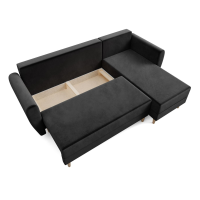 Schwarzes Ecksofa PIVEK