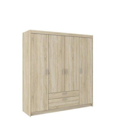 Viertüriger Kleiderschrank ADELINA – Breite 176 cm, Eiche Sonoma