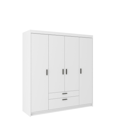 Viertüriger Kleiderschrank ADELINA – Breite 176 cm, Weiß