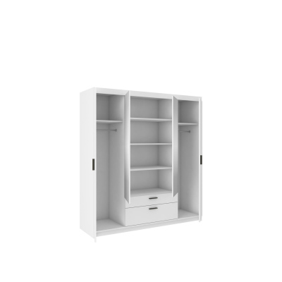 Viertüriger Kleiderschrank ADELINA – Breite 176 cm, Weiß