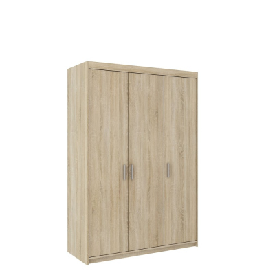 Dreitüriger Kleiderschrank ADELINA – Breite 133 cm, Eiche Sonoma