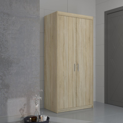 Zweitüriger Kleiderschrank ADELINA – Breite 90 cm, Sonoma-Eiche