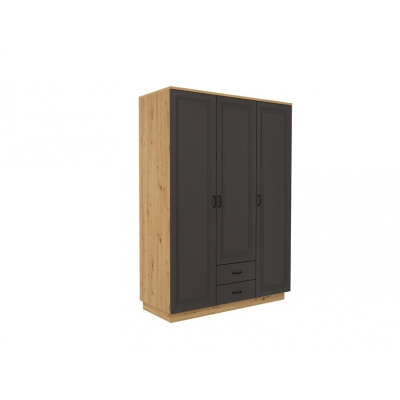 Dreitüriger Schrank FATMA – Breite 180 cm, Eiche Artisan / graphit