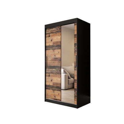 Zweitüriger Kleiderschrank ORISA 3 – Breite 100 cm, schwarz / Old Style