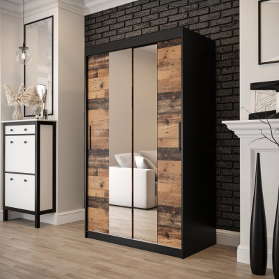 Zweitüriger Kleiderschrank ORISA 2 – Breite 120 cm, schwarz / Old Style