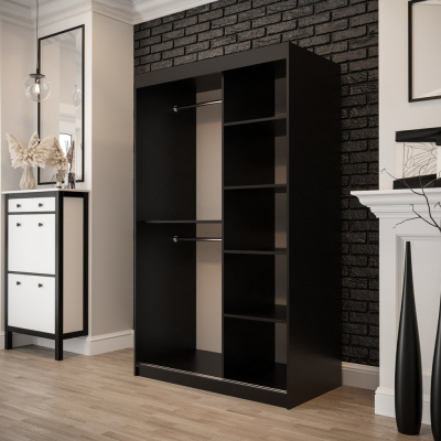 Zweitüriger Kleiderschrank ORISA 2 – Breite 120 cm, schwarz / Old Style