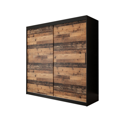 Zweitüriger Kleiderschrank ORISA 1 – Breite 200 cm, schwarz / Old Style