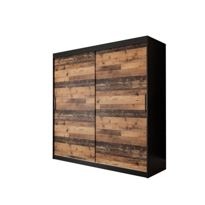 Zweitüriger Kleiderschrank ORISA 1 – Breite 200 cm, schwarz / Old Style