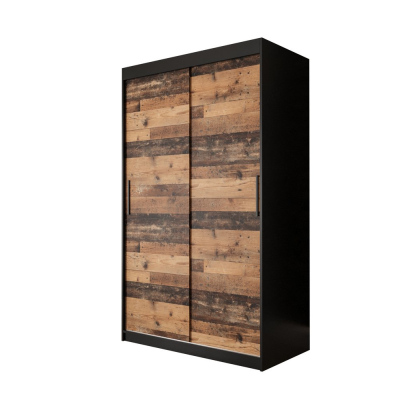 Zweitüriger Kleiderschrank ORISA 1 – Breite 120 cm, schwarz / Old Style