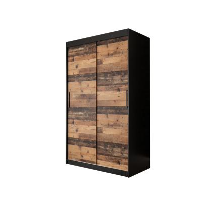 Zweitüriger Kleiderschrank ORISA 1 – Breite 120 cm, schwarz / Old Style