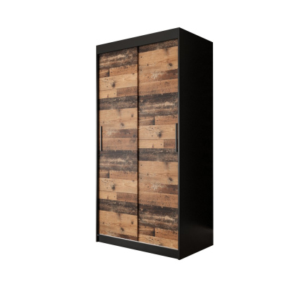 Zweitüriger Kleiderschrank ORISA 1 – Breite 100 cm, schwarz / Old Style