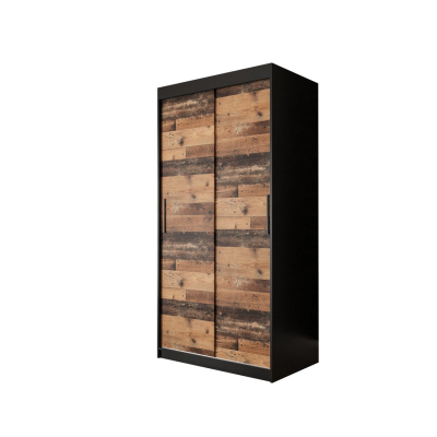 Zweitüriger Kleiderschrank ORISA 1 – Breite 100 cm, schwarz / Old Style