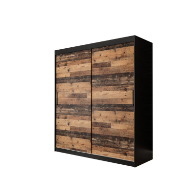 Zweitüriger Kleiderschrank ORISA 1 – Breite 180 cm, schwarz / Old Style