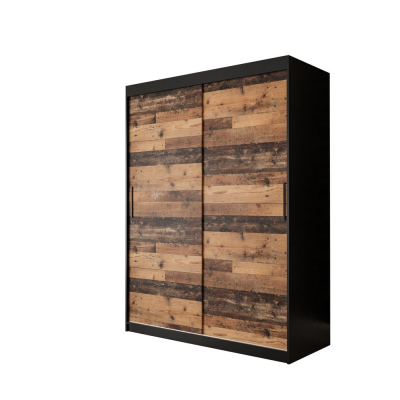 Zweitüriger Kleiderschrank ORISA 1 – Breite 150 cm, schwarz / Old Style