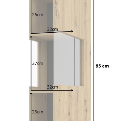 Moderne Glasvitrine BONA – Artisan-Eiche