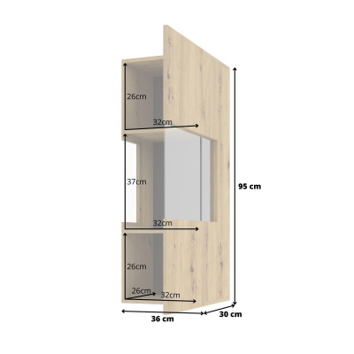 Moderne Glasvitrine BONA – Artisan-Eiche