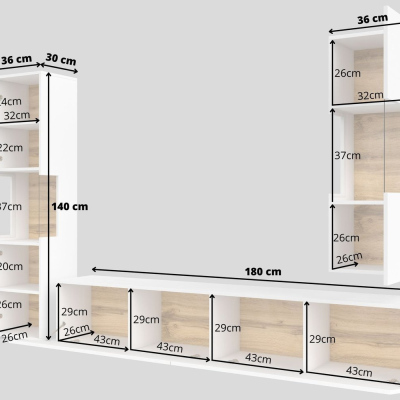 Moderne Glasvitrine BONA – weiß / Wotan