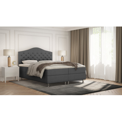 Elegantes Bett LADY – 200x200, dunkelgrau