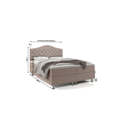 Elegantes Bett LADY – 200x200, dunkelgrau