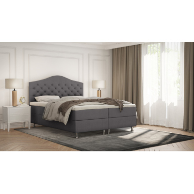 Elegantes Bett LADY – 200x200, hellgrau