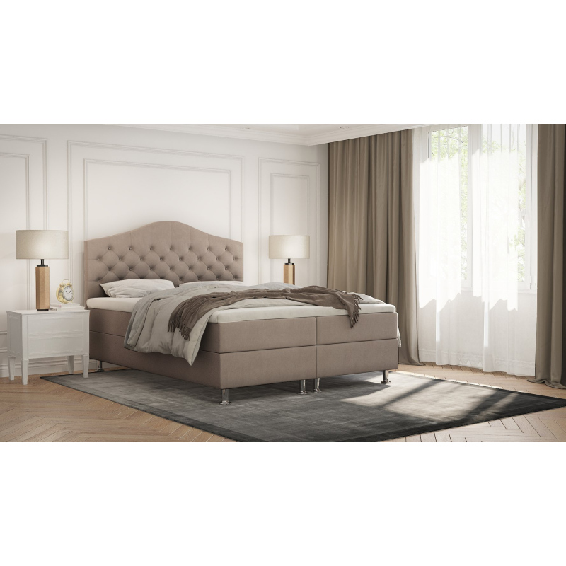 Elegantes Bett LADY – 200x200, beige