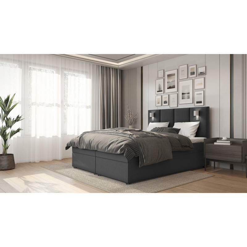 Amerikanisches Bett ANDY – 200x200, Dunkelgrau