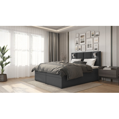 Amerikanisches Bett ANDY – 200x200, Dunkelgrau