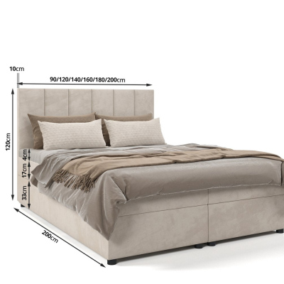 Hotelbett DELTA – 200x200, beige