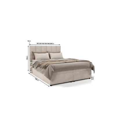 Hotelbett DELTA – 200x200, beige