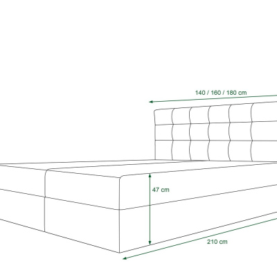 Modernes Bett mit Stauraum 180x200 STIG 5 – grün