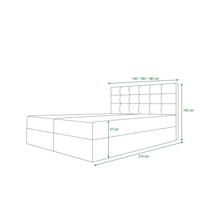 Modernes Bett mit Stauraum 180x200 STIG 5 – grün