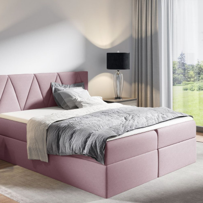 Kontinentales Bett GISELA – 120x200, rosa + Gratis-Topper