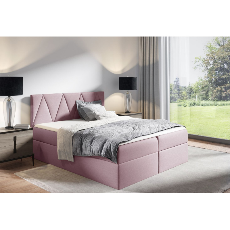 Kontinentales Bett GISELA – 120x200, rosa + Gratis-Topper