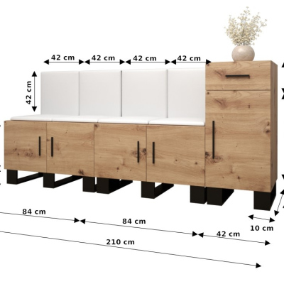 Flur-Garnitur RUMIE 17 – Eiche Artisan, beige Paneele