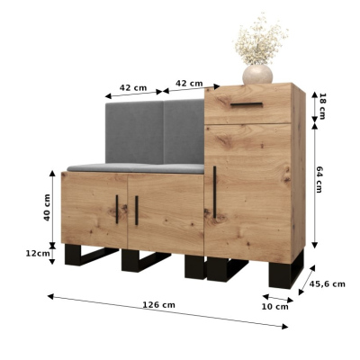 Flur-Garnitur RUMIE 18 – Eiche Artisan, minzfarbige Paneele