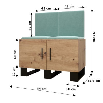 Flur-Garnitur RUMIE 19 – Eiche Artisan, minzfarbige Paneele