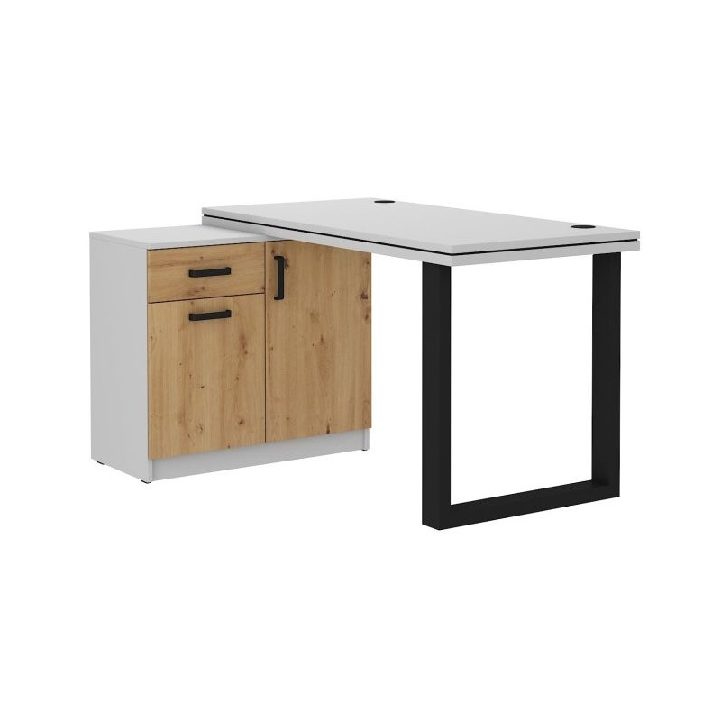 Schreibtisch mit Schrank MABAKA 2 – Grau / Eiche Artisan