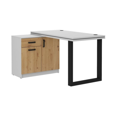 Schreibtisch mit Schrank MABAKA 2 – Grau / Eiche Artisan