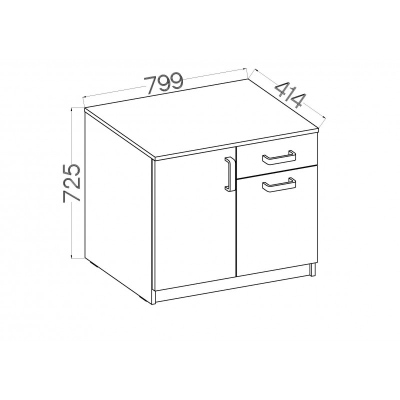 Schreibtisch mit Schrank MABAKA 2 – Grau / Eiche Artisan