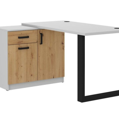 Schreibtisch mit Schrank MABAKA 1 – Grau / Eiche Artisan