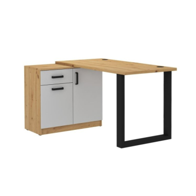 Schreibtisch mit Schrank MABAKA 1 – Eiche Artisan / Grau