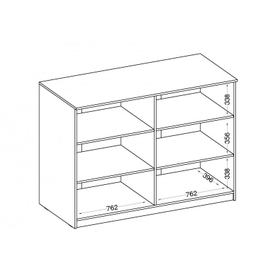 Schrank mit Regal MABAKA – Eiche Artisan