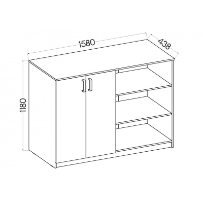 Schrank mit Regal MABAKA – Eiche Artisan