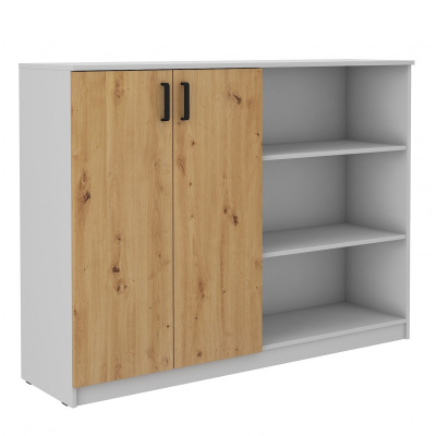 Schrank mit Regal MABAKA – Grau / Eiche Artisan