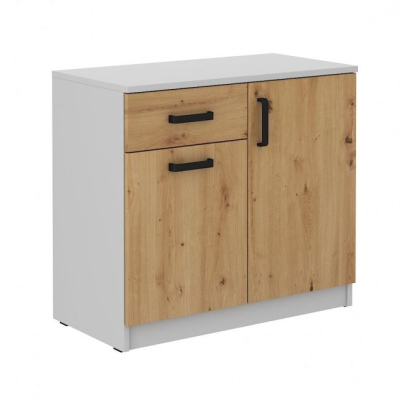 Schrank mit Schublade MABAKA – Grau / Eiche Artisan