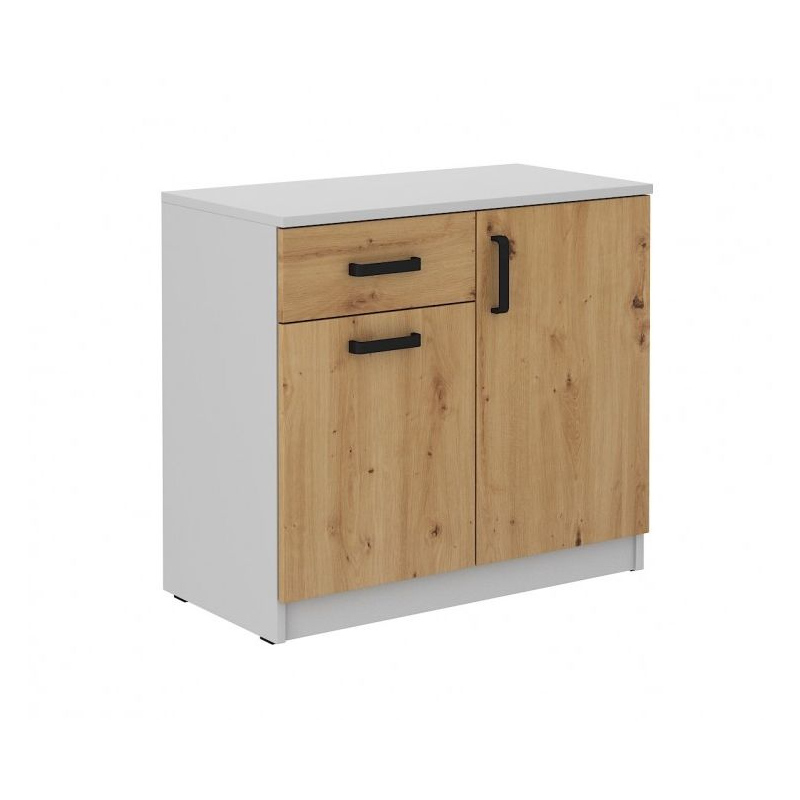 Schrank mit Schublade MABAKA – Grau / Eiche Artisan